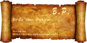 Bröder Petra névjegykártya
